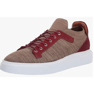 Brothers United Men's Leather Fashion Sneaker, Khaki Lux Knit/Bordo Nubuck, SZ11